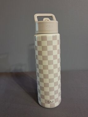 Simple Modern Summit 20oz Checkered Insulated Water Bottle Beige Cream